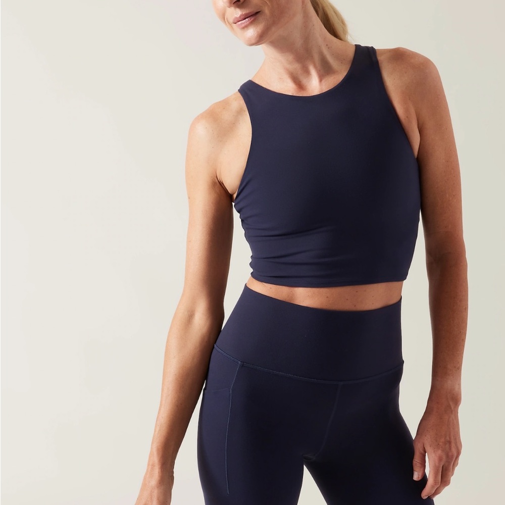 Athleta Conscious Crop Bra - Navy